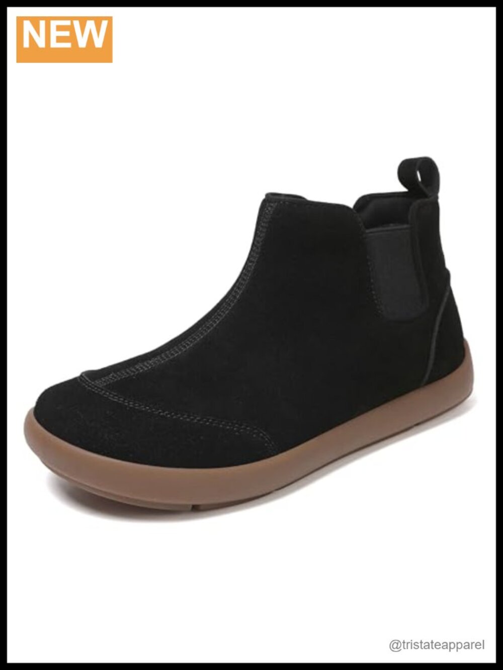 Womens 100% Genuine Suede Leather Chelsea Ankle Boots Slip On Fleece Lined
